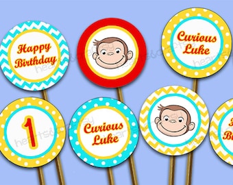 Curious George Inspired Birthday Party Favors Decor Printable - Etsy
