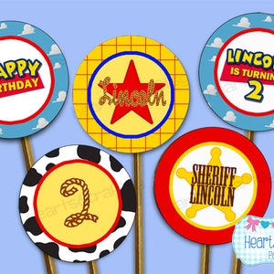 Toy Story Party Cupcakes DIY - Toy Story Birthday Cupcake Toppers - Woody - Print Your Own FILE to PRINT