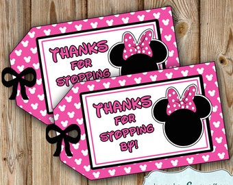 Minnie Mouse Party Favor Tags DIY / Gift Tags  / Minnie Mouse Birthday Party - FILE to PRINT