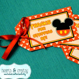 Etiquetas para lembrancinhas de festa do Mickey Mouse DIY / Etiquetas para presentes / Festa de aniversário do Mickey Mouse - ARQUIVO para IMPRIMIR