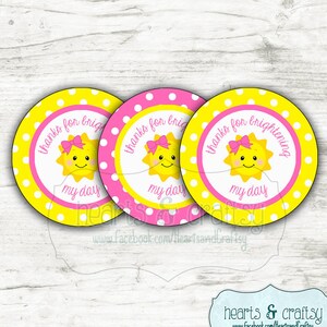 You Are My Sunshine Party Favor Tags DIY / Sunshine Birthday Gift Tags / Sunshine Baby Shower / Thanks for Brightening My Day -FILE to PRINT
