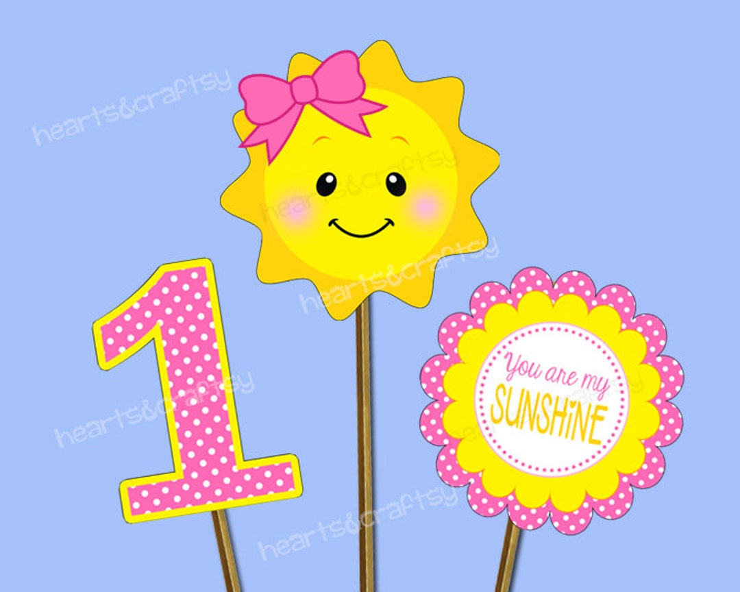 You Are My Sunshine Birthday Centerpiece Cut Outs DIY / Sunshine ...