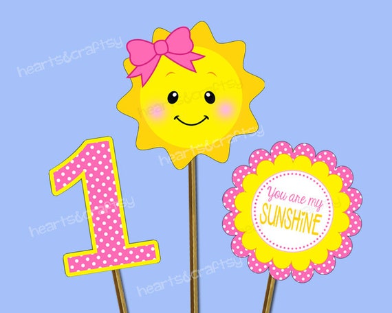 You Are My Sunshine Birthday Centerpiece Cut Outs Sunshine
