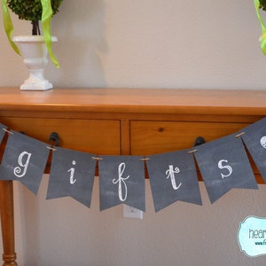 Gifts Banner DIY Chalkboard Style / Wedding Decor Bridal Shower Decoration Engagement Party Decor Printable FILE to PRINT image 1