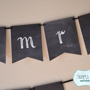 Future Mr & Mrs Wedding Banner DIY Photo Prop Chalkboard Style / Reception Decor / Engagement Party Decor Print Your Own FILE to PRINT image 3