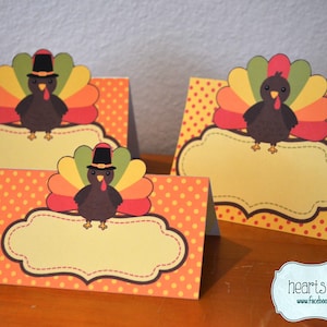 Thanksgiving Place Cards / Table Tents / Food Labels TWO SIZES - Printable Instant Download DIY