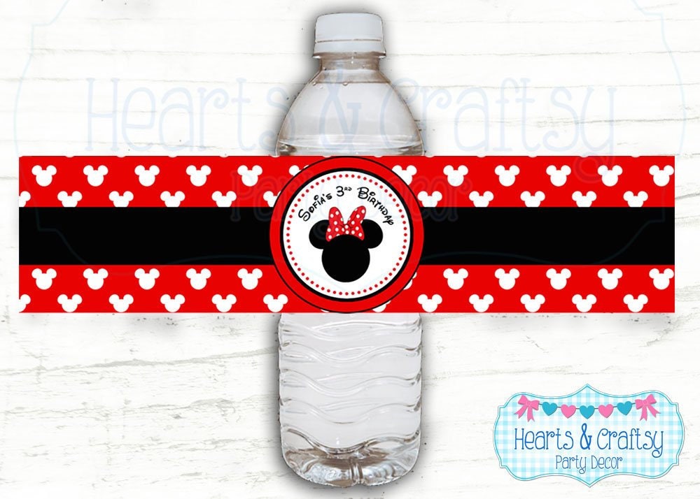 Minnie Mouse Water Bottle Labels – Candy Wrapper Store