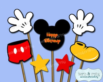 Mickey Mouse Centerpiece Cutouts DIY / Mickey Mouse Party Cake Topper - Instant Donwload - FILE to PRINT