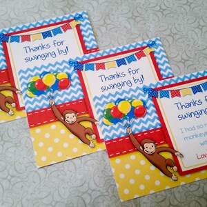 Curious George Birthday Party Thank You Card - Curious George Party ...