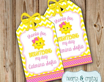 You Are My Sunshine Party Favor Tags  DIY / Sunshine Birthday Favor Tags / Sunshine Baby Shower -Personalized Party Favor Tags FILE to PRINT