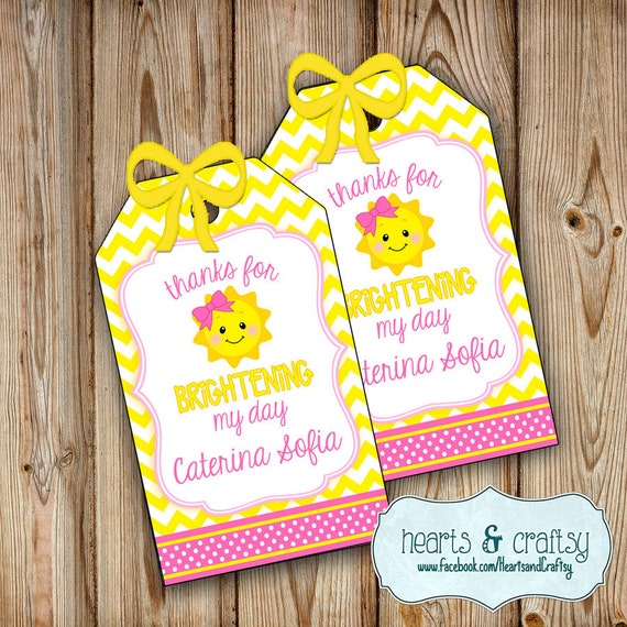 You Are My Sunshine Party Favor Tags DIY / Sunshine Birthday Favor Tags / Sunshine Baby Shower -Personalized Party Favor Tags FILE to PRINT Il_570xn