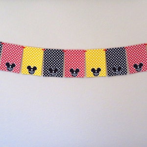 Mickey Mouse First Year Photo Banner / 12 Month Banner / Mickey OR MINNIE / Mickey Mouse First Birthday Party / Baby Mickey MICKEY Red Black Yel