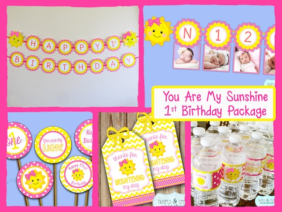 You Are My Sunshine Birthday Party Package Download Sunshine Etsy