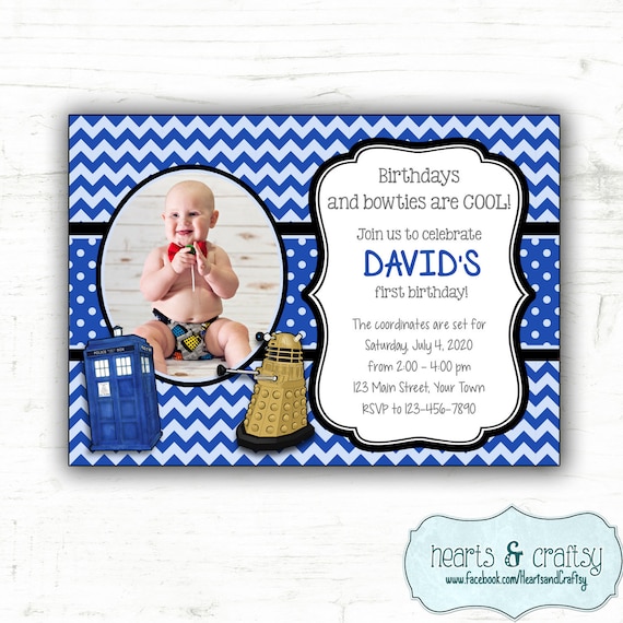 Doctor Who Party Invitation - Doctor Who Birthday Invitation with Photo - Printable Invitation - FILE to PRINT Il_570xn