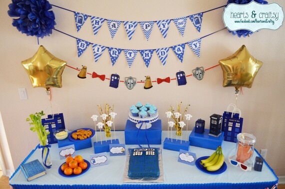 Doctor Who Party Tardis Dalek Cyberman Inspired Printable Etsy