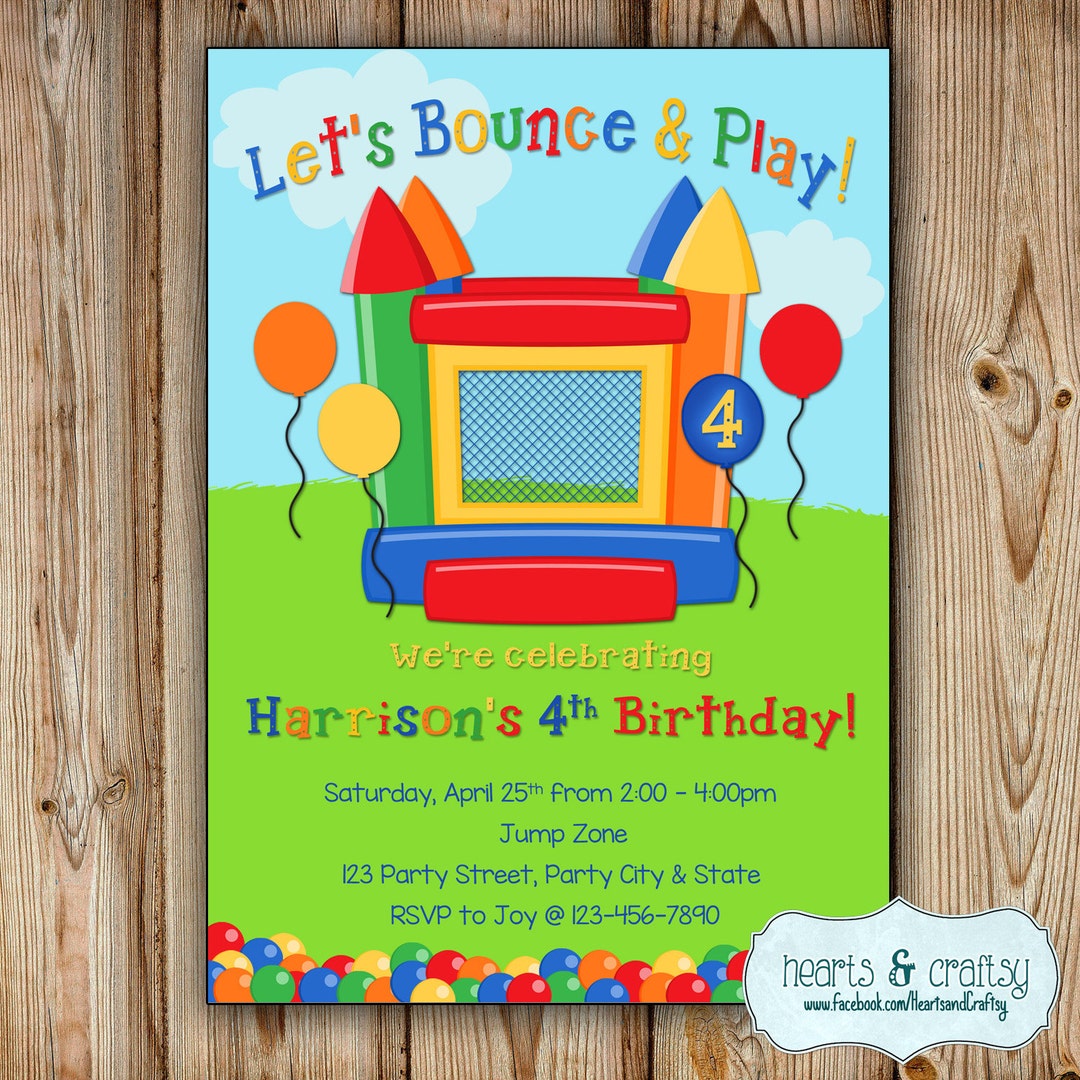 Bounce House Party Invitation / Bounce House Birthday Invitation