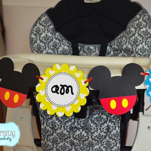 Mickey Mouse Clubhouse Party Highchair Banner / I Am ONE / Mickey First Birthday Banner - FILE to PRINT diy