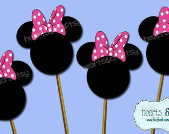 Minnie Mouse Party Cupcake Toppers DIY / Centro de mesa / Primer cumpleaños - Imprimible - ARCHIVO para IMPRIMIR