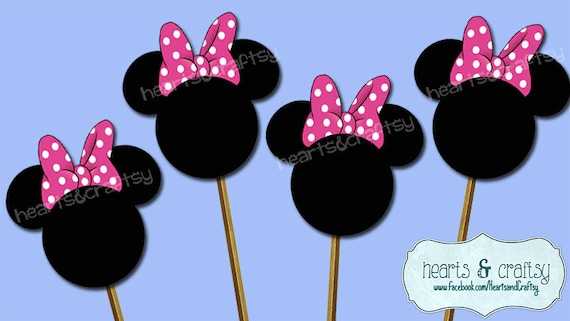 Printable MINNIE MOUSE Pink Birthday Cake Toppers. Party -  Portugal