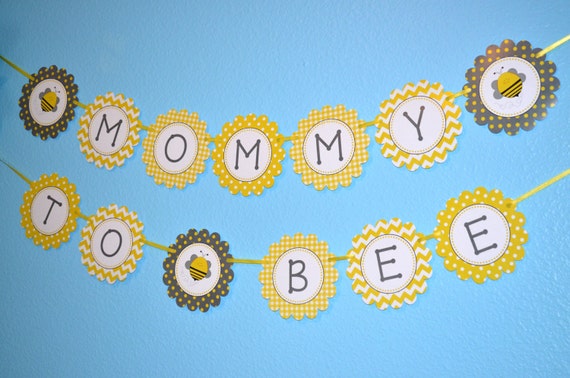 Mommy to Bee / Bumblebee Baby Shower Banner / Bee Baby Shower / Gender Neutral Shower - FILE to PRINT DIY Il_570xn