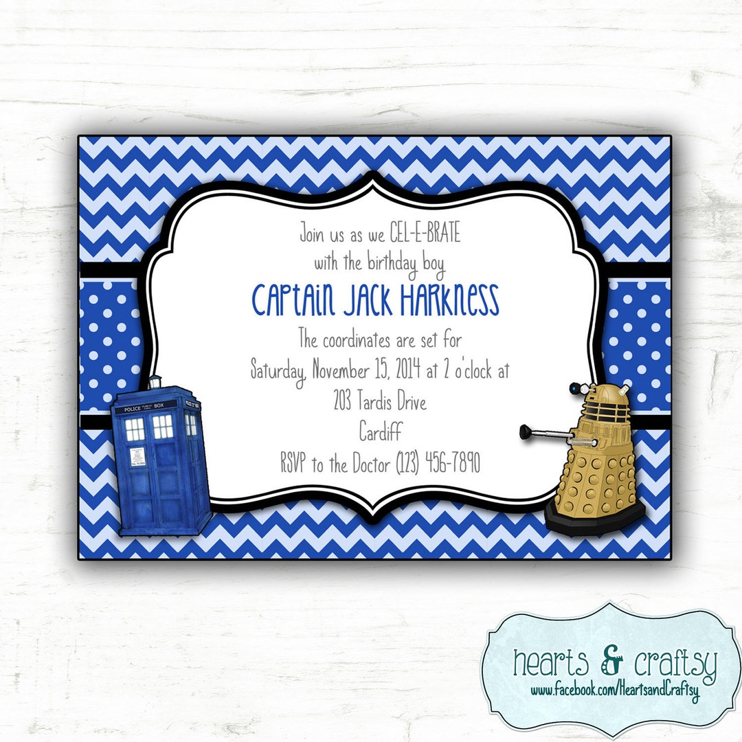 Personalized Printable Doctor Who Party Invitation - Doctor Who ...