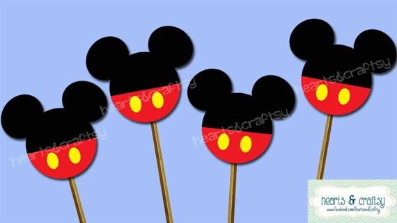 Mickey Mouse Party Cupcake Toppers DIY / Centerpiece / First Birthday - FILE to PRINT Il_570xn
