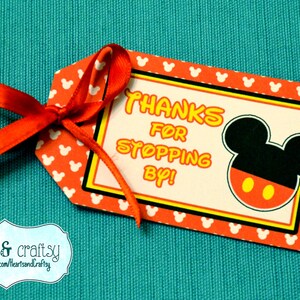 Mickey Mouse Party Favor Tags DIY / Gift Tags / Mickey Mouse Birthday ...