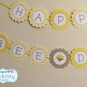 Happy BEE Day Banner DIY / Bumblebee Party Happy Birthday Banner - Grey ...