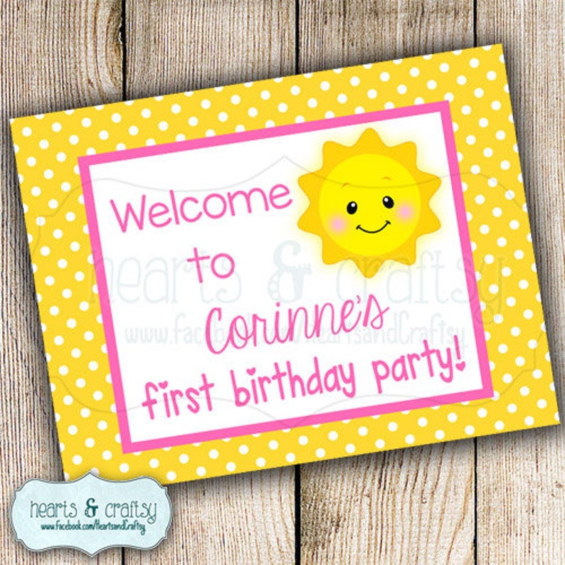 You Are My Sunshine Party Sign / Sunshine Birthday Etsy