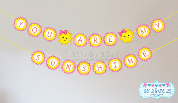 You Are My Sunshine Birthday Banner / Sunshine Birthday Party Banner - Sunshine Party - Sunshine First Birthday - FILE to PRINT DIY Il_570xn