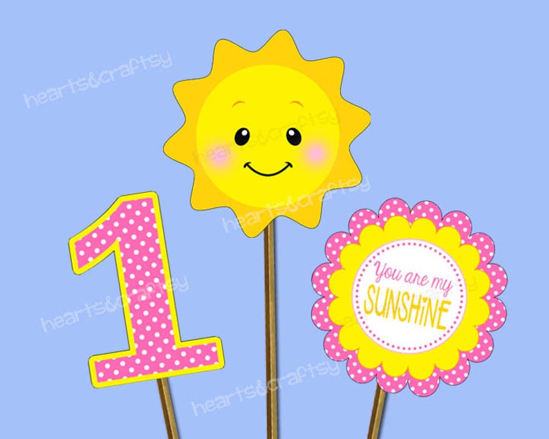 DIY You Are My Sunshine Birthday Party Package DOWNLOAD / Sunshine Birthday Party Package / First Birthday File to PRINT image 5