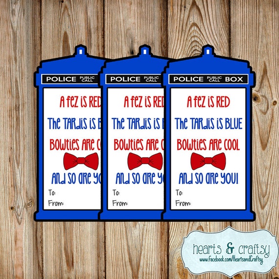 Doctor Who Valentine Cards DIY - Print Your Own - Tardis - FILE to PRINT Il_570xn