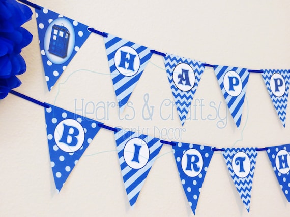 Doctor Who Party Birthday Banner DIY / Doctor Who Birthday / TARDIS - FILE to print Il_570xn