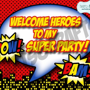 DIY Superhero Birthday Party PACKAGE Printable Birthday Banner, Cupcake Toppers & Liners, Masks and MORE image 5