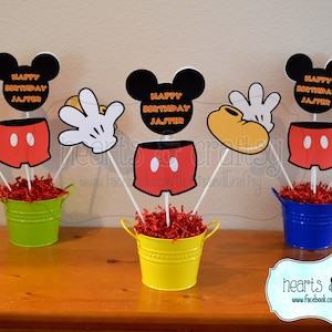 Mickey Mouse Centerpiece Cutouts DIY / Mickey Mouse Party Cake Topper ...