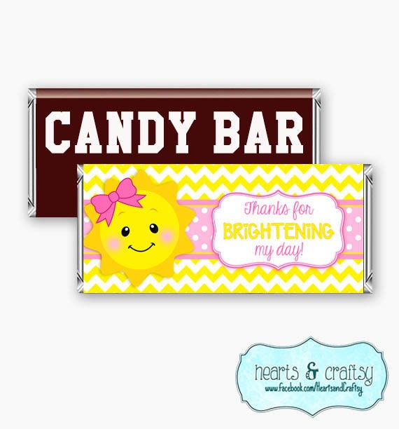 You Are My Sunshine Birthday Candy Bar Wrapper / Thanks for Brightening My Day Sunshine Birthday Party Candy Wrap - FILE to PRINT DIY Il_570xn