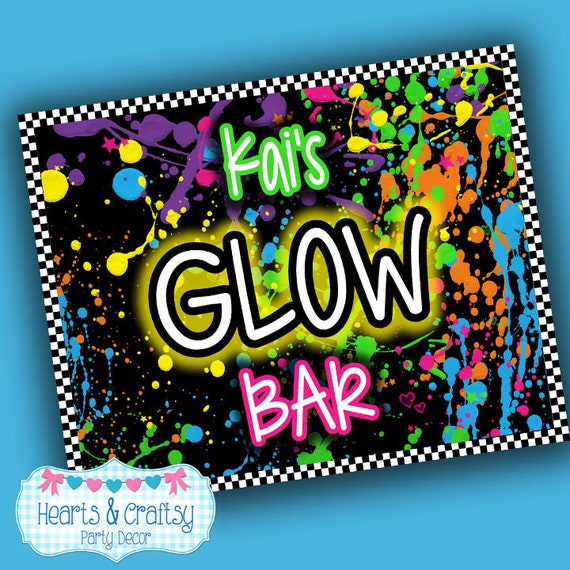 GLOW In The Dark Party Welcome Sign DIY / Glow Bar Sign / Glow Birthday Party / Glow Party / Personalized Party Sign - File to PRINT Il_570xn