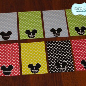 Mickey Mouse First Year Photo Banner / 12 Month Banner / Mickey OR MINNIE / Mickey Mouse First Birthday Party / Baby Mickey bild 4