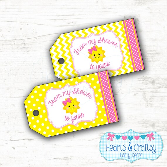 You Are My Sunshine Baby Shower Party Favor Tags DIY / Sunshine Gift Tags / Sunshine Baby Shower / From My Shower to Yours - FILE to PRINT Il_570xn