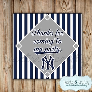 Yankees Party Favor Tag DIY / Yankees Dankeschön Anhänger / Geschenktüte Anhänger / Yankees Geburtstag / Yankees Babyparty / Baseball Party -DATEI zum DRUCKEN