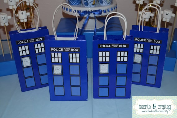 Doctor Who Party Favor / Gift Bag - Tardis Birthday Party Printable - FILE to PRINT DIY Il_570xn