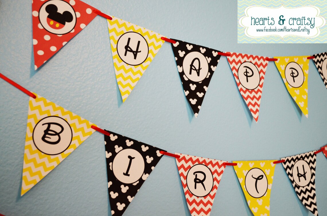 Mickey Mouse Party Favor Tags DIY / Thank You Tags/ Stickers/ | Etsy