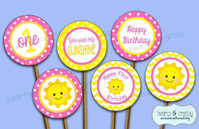 DIY You Are My Sunshine Birthday Party Package DOWNLOAD / Sunshine Birthday Party Package / First Birthday File to PRINT image 6