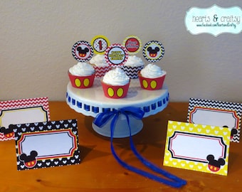 Topolino Party Cupcake Wrapper fai da te / Topolino Clubhouse Party - stampabile - DOWNLOAD immediato