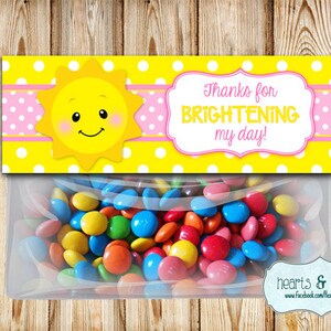 You Are My Sunshine Treat Bag Toppers DIY / Sunshine Birthday Party Favor / Thank You Tags - FILE to PRINT