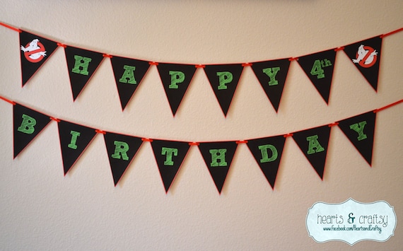 Ghostbusters Party Banner DIY / Ghostbusters Happy Birthday Banner - Print Your Own - FILE to PRINT Il_570xn
