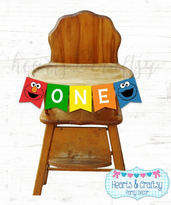 Sesame Street I Am One Banner Elmo Birthday Party Highchair