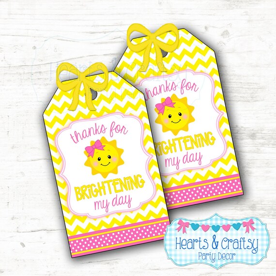 You Are My Sunshine Party Favor Tags Sunshine Birthday Gift Etsy