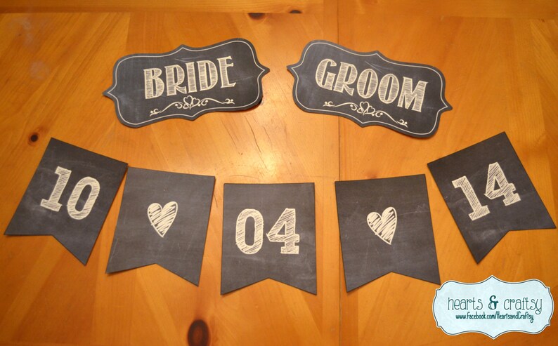 Future Mr & Mrs Wedding Banner DIY Photo Prop Chalkboard Style / Reception Decor / Engagement Party Decor Print Your Own FILE to PRINT image 5