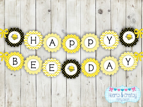 happy bee day banner bumblebee party happy birthday banner black yellow happy birthday banner